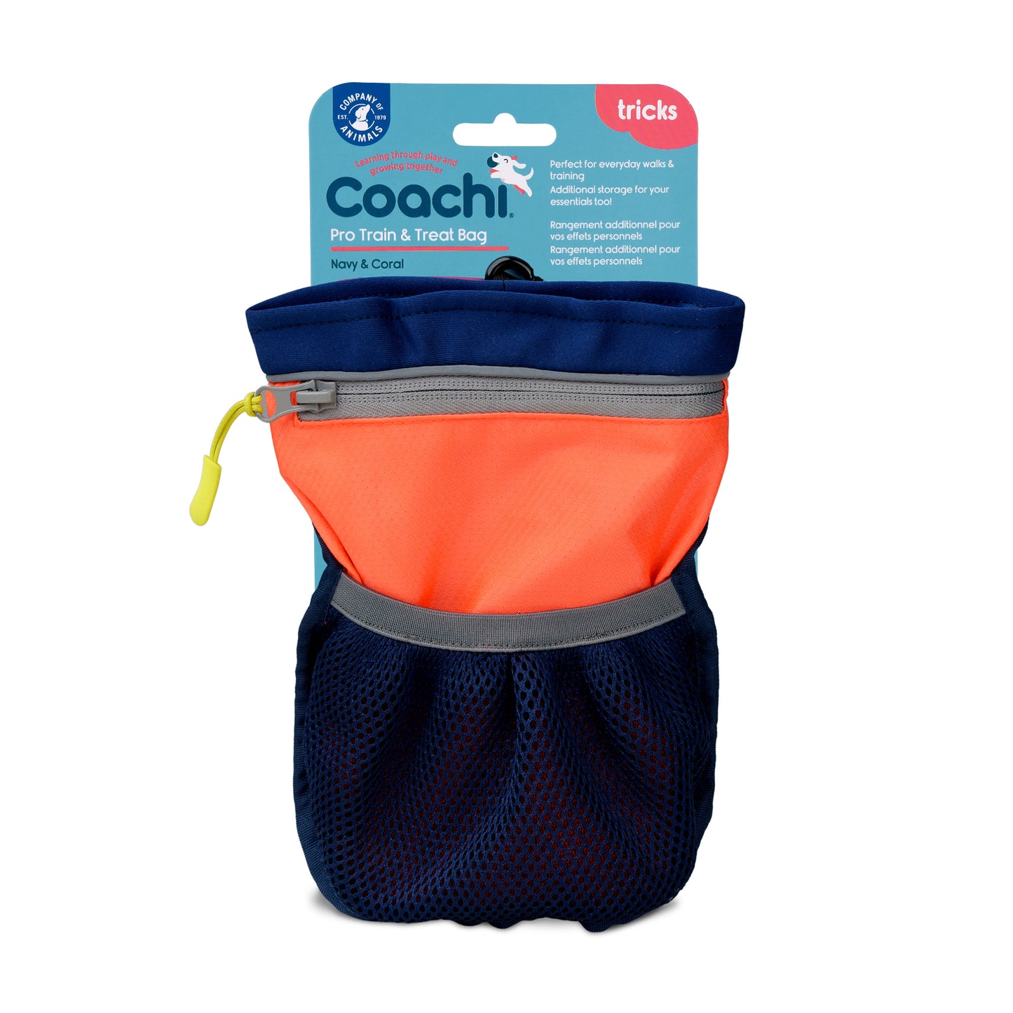 Hundgodisbag Pro Train&Treat Blå/Korall Coachi 20x17 cm