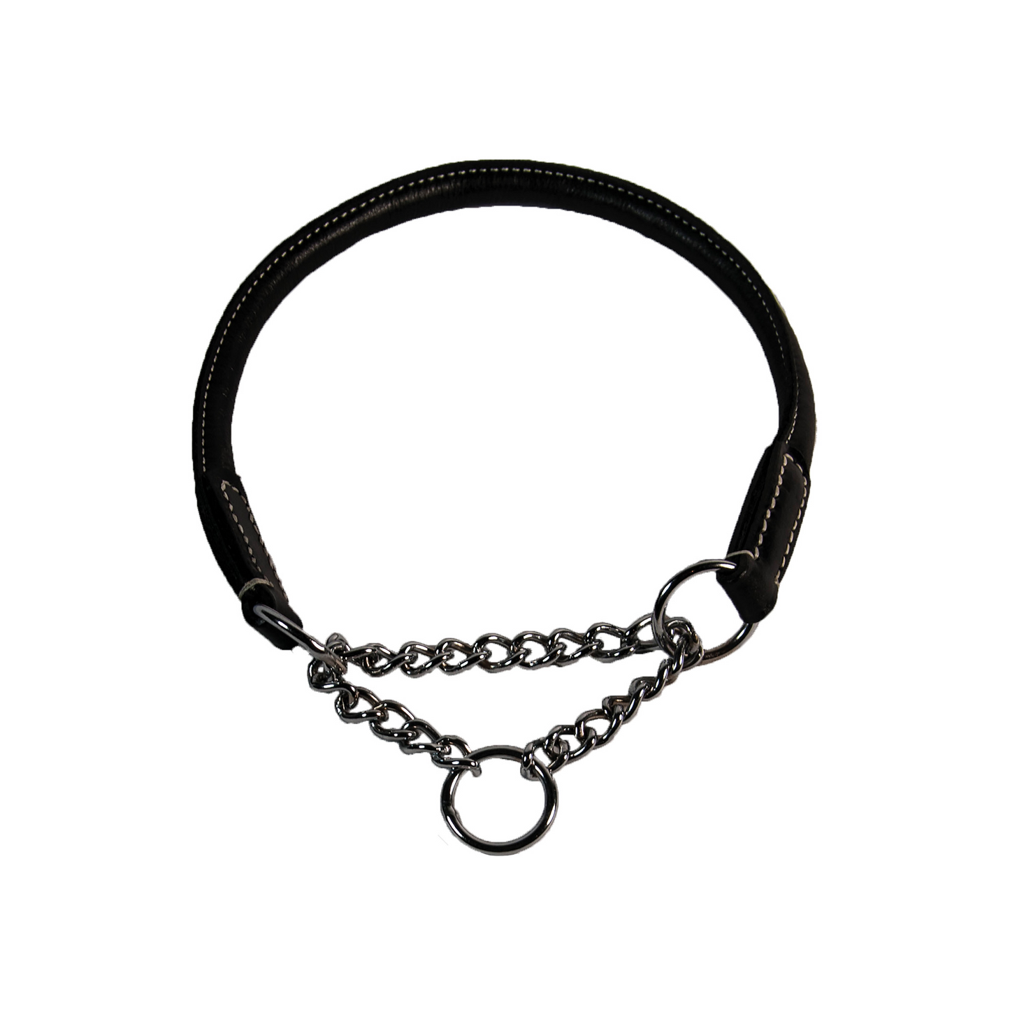 Hundhalsband, halvstryp, svart,