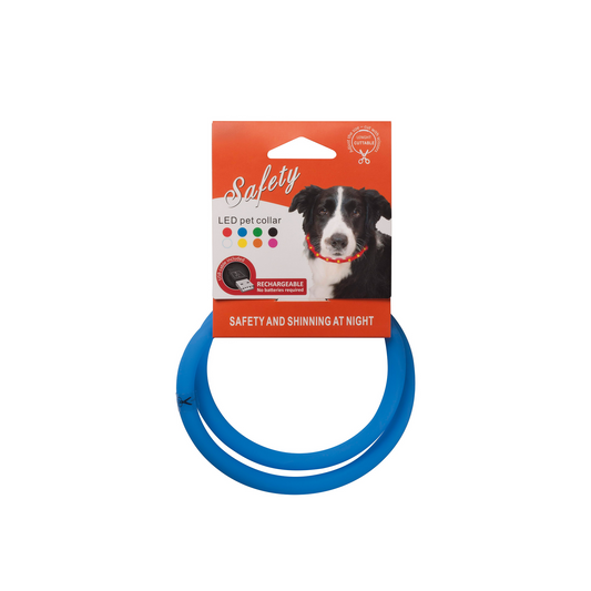 FLASH HALSBAND MED USB KABEL BLÅ