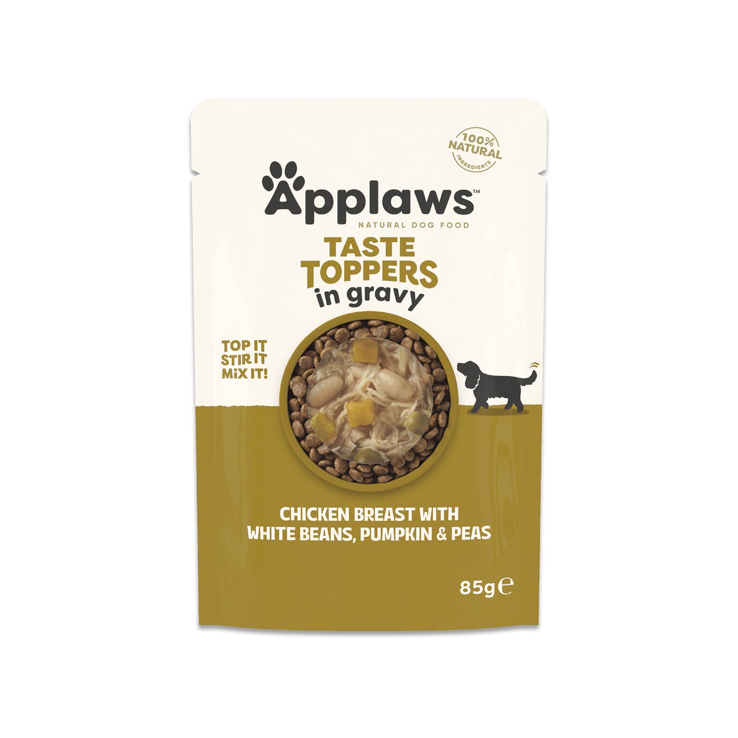 APPLAWS HUND PÅSE CHICKEN&PEAS IN GRAVY 85g